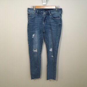 Dear John Distressed Jeans, Joyrich Comfort Skinny, Size 28 blue denim